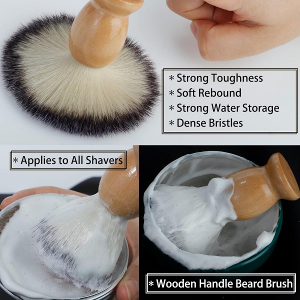 YANXI Hand Crafted Shaving Brush for Men, Wood Handle Hair Salon Shave Brush for Wet Shave Safety Razor, Perfect Father's Day Gifts for Him Dad Boyfriend