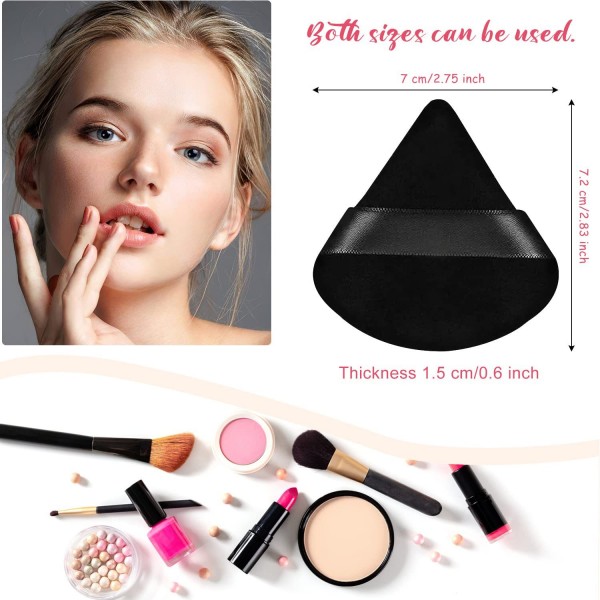 YANXI Triangle Powder Puffs 6pcs, Soft Face Makeup Puff For Loose Powder Mineral Powder Body Powder, Wedge Shape Velour Cosmetic Makeup Sponge For Contouring, Beauty Tools (Black) rating  11 reviews | Write a review