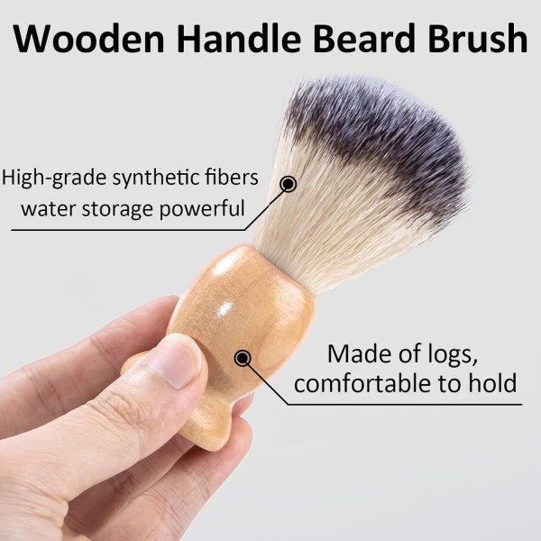 YANXI Hand Crafted Shaving Brush for Men, Wood Handle Hair Salon Shave Brush for Wet Shave Safety Razor, Perfect Father's Day Gifts for Him Dad Boyfriend